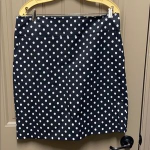Black skirt with white polka dots,  size 12